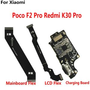 Câbles Carte principale Carte mère Charing SIM Carte Slot Board Flex Cable Flex pour Xiaomi Mi Poco F2 Pro Redmi K30 Pro LCD Motherboard Flex Cable