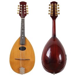 Kabels mandoline gitaar 31 inch handgemaakte vaste sparren houten bovenste schepvorm hoogglans 8 touw gelamineerd sapele hout met eq