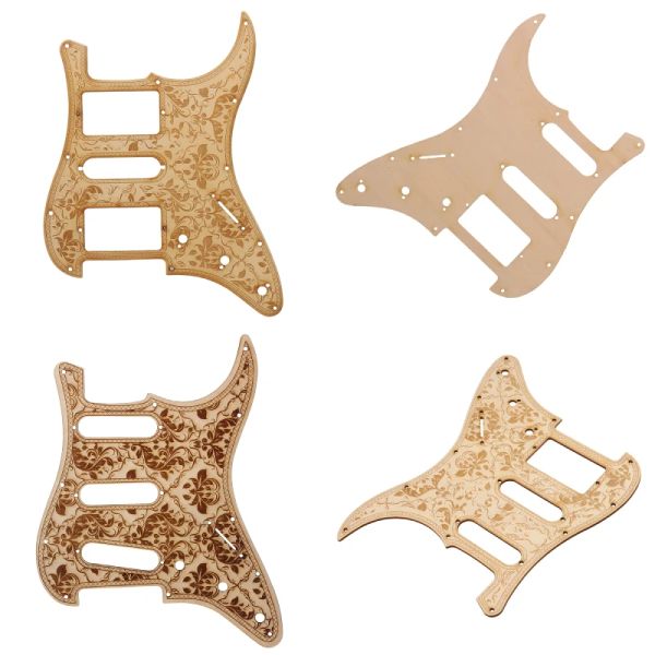 Câbles Maple sculpté Hsh Guitar Guitar Plate préwire Pickguard Pickguard Jaune