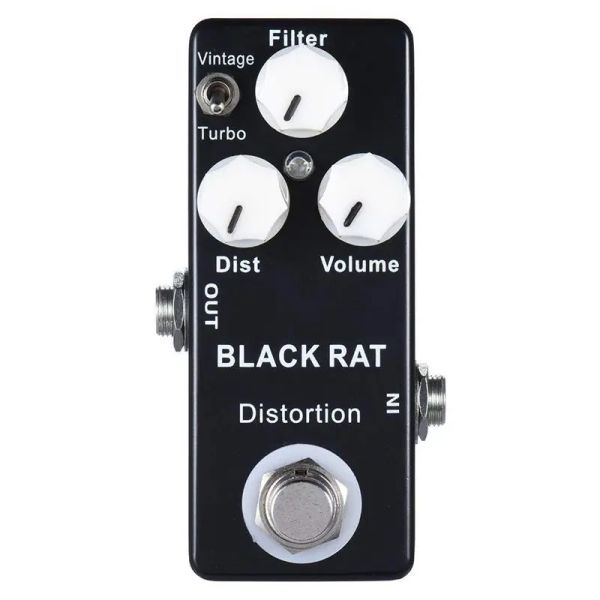 Cables Mosky Black Rat Distortion Mini Guitar Effect Pedal Verdadero Bypass Pedales acústico de guitarra eléctrica para la guitarra Tremolo Efector