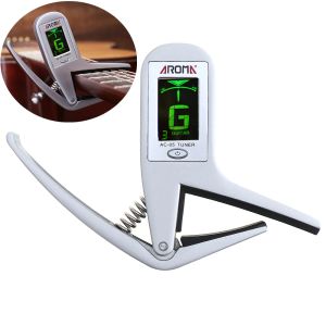 Cables Multifonctiona Professional LCD Guitare Capo Capo Clip Clip Tuning Metal Capo avec tuner