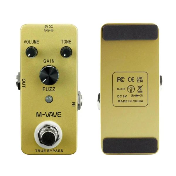 Cables Mvave Fuzz Vintage Efecto de guitarra Pedal de zinc Shell True Bypass Full Metal Shell Wah Pedal Guitar Guitar Cube Cube bebé