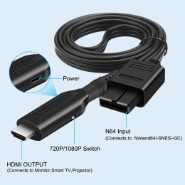 Câbles N64 à l'adaptateur de convertisseur HDMI Câble HDMI Câble pour Nintend 64 Gamecube SNES PLUG ET PLAY ADAPTATEUR DE CABLE DIGITAL DE GAME