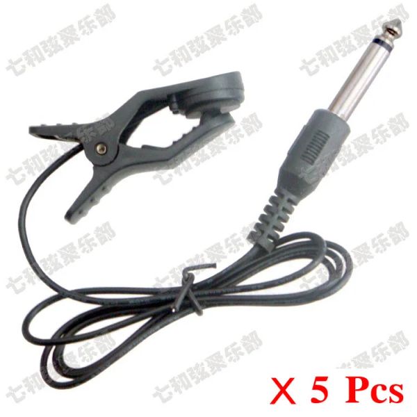 Cables Nuevas 5 PCS Línea de clip universal en piezo para guitarra para violín banjo mandolin ukelele con cable de 1/4 