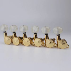 Câbles nouveaux 6R Gold White Jade Pearl Handle Locking Tiners Guitar Machine Head