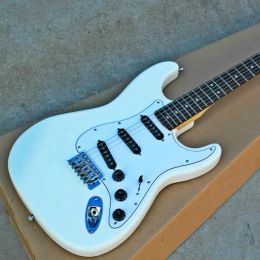 Câbles New Cream White Color St Guitare électrique, corps massif, manche à palissandre festonné, pickguard blanc, grande tête, livraison gratuite