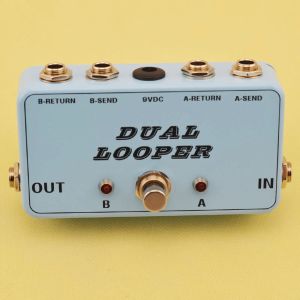 Kabels Nieuwe TrueBypass AB Looper Effect Pedal Box GuitarSwitcher True Bypass Gitaar Pedaal Lichtblauw Dual Loop Switch