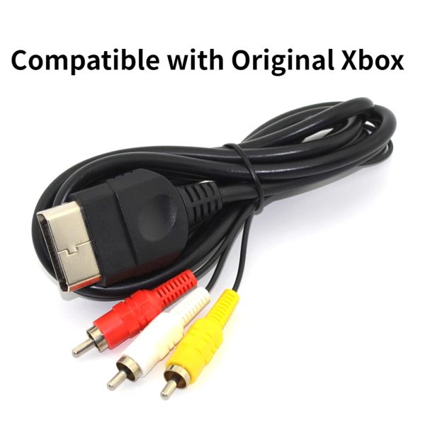 Câbles NKU 1,8m 6ft composite vidéo audio vidéo av 3 RCA HighDefinition Câble compatible avec le moniteur Classic Microsoft Xbox classique original