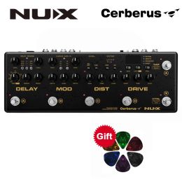 Cables Nux Cerberus Efecto de guitarra múltiple Retraso del pedal Efectos de modulación de la distorsión de la sobremesa dentro del enrutamiento IR Loader 4 Cable Método