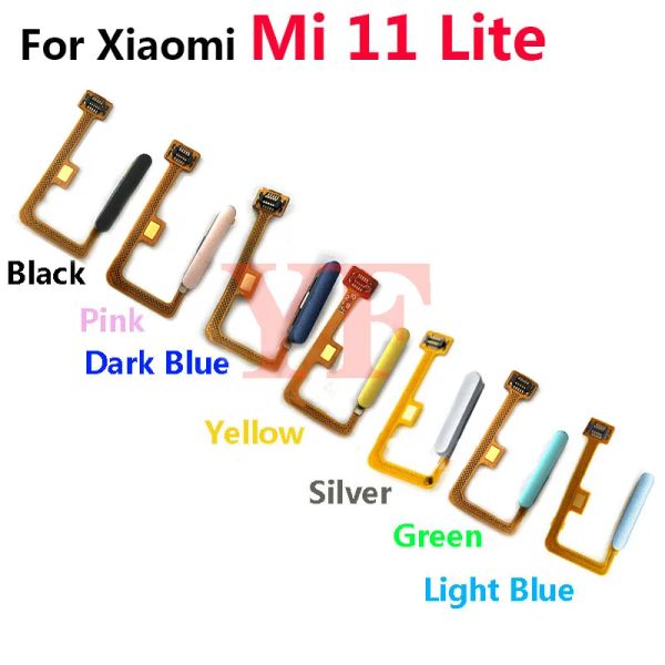 Cables originales para Xiaomi MI 11 Lite 5G 4G 11 Jóvenes Botón de encendido de la huella digital Toque Sensor de reemplazo de cables Flex Piezas de reemplazo