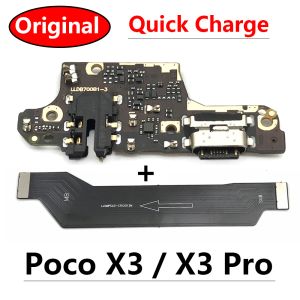Câbles originaux nouveaux pour Xiaomi POCO X3 NFC Pro USB Charger Port Port Connecteur Microphone Contestage Main Board MAIN Câble Flex