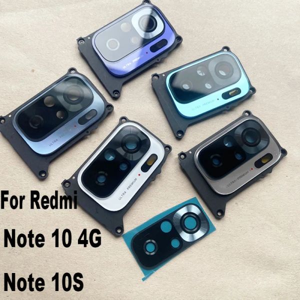 Câbles originaux nouveaux pour Xiaomi Redmi Note 10s 10 4G Back Camera Lens Capteur en verre de caméra arrière avec cadré d'autocollant de colle à cadre adhésif
