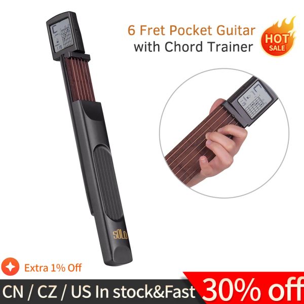 Câbles portables Guitare Chord Trainer Pocket Guitar Practice Tools LCD Musical Musical Instrument Practice Chords Outils pour les accessoires de guitare