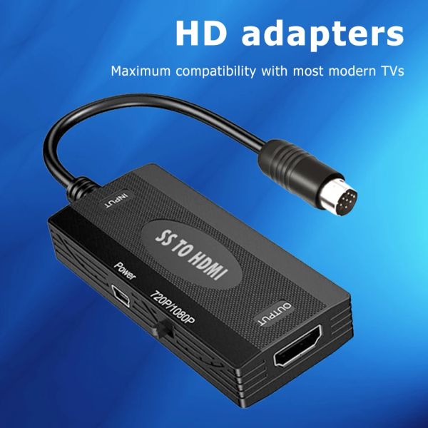 Cables prácticos para consola de juegos SS a HDMI, dispositivo adaptador Compatible para Sega Saturn HD TV Converter, instrumentos de mando