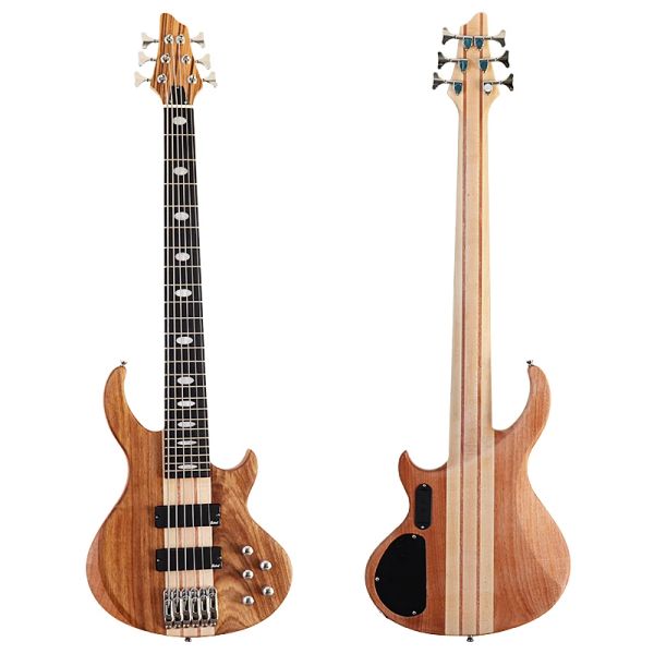 Câbles professionnels 6 string électrique basse guitare cou à travers un okoume en bois massif mat 43 pouces basse guitare guitare active guitare active