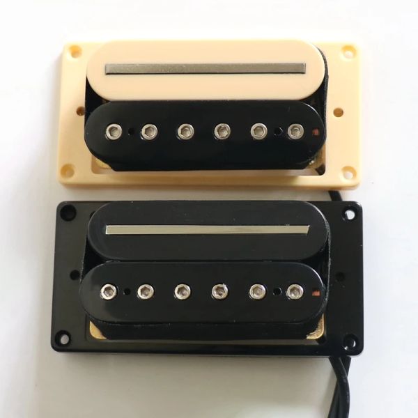 Pickups de humbucker de guitarra eléctrica de riel de cables y tornillo hexadecimal en color negro/blanco/marfil con marco plano