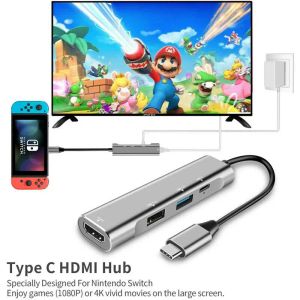 Kabels RREAKA Portable Switch Dock voor Nintendo Switch Oled Dock Station Type C naar HDMI-compatibele conversie USB voor NS Switch Host