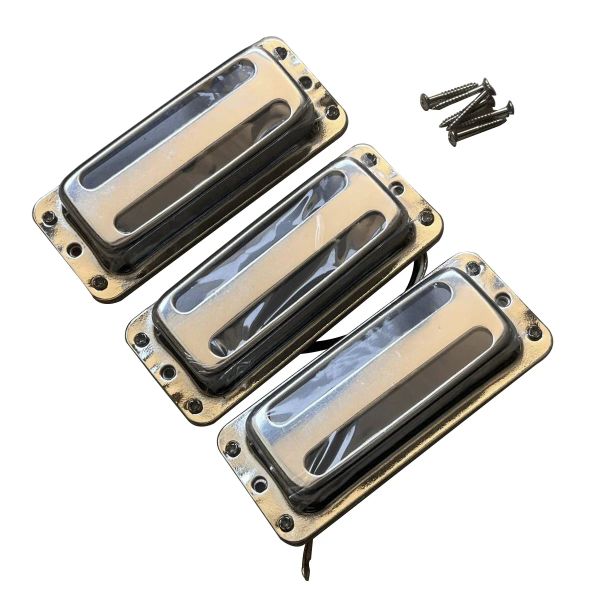 Ensemble de câbles de pick-up de pick-up de guitare électrique Humbucker avec couverture en laiton 6 cordes Chrome pour le remplacement de la guitare Rickenbacker