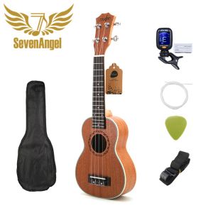 Câbles septangel 21 pouces ukuléle soprano 4 cordes mini guitare 15 frettes hawaii ukele bouton fermé uku en gros dropshipping