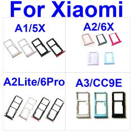 Cables SIMPLATO DE LA TARJETA SIM PARA XIAOMI MI A1 A2 LITE A3 5X 6X CC9E REDMI 6 PRO SIM SIM SILLET Adaptadores de ranura Reparación