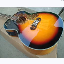 Kabels Solid Spruce Top 43 "Jumbo Body Guitar 43 Inch Sunburst J200 Acoustic Guitar Gratis verzending KSG