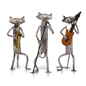 Cables TooartS Metal Figurine Pop A Play Guitar saxophone chant la figurine Figurine Feuilles articles Craft Gift for Home Decoration