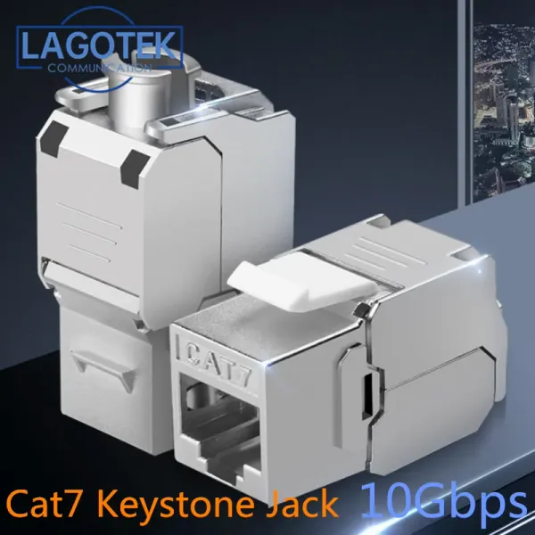 Câbles TOOLLESS RJ45 Keystone Cat7 Cat6A Module d'alliage de zinc FTP Adaptateur CAT7 RJ45