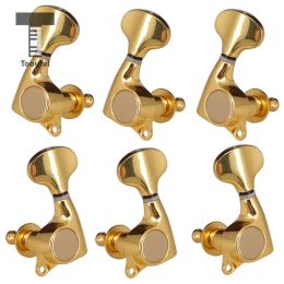 Câbles to-scellés dorés en or tonneaux de tuning tuners têtes de machine pour une chaîne en acier électrique acoustique de guitare accessoires 3R3L