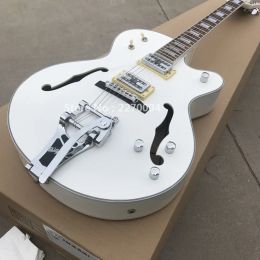 Kabels gratis verzending topkwaliteit nieuwe 6120 holle jazz witte elektrische gitaar 8yue25