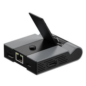 Cables Estación de acoplamiento de TV para Nintendo Switch USB C Hub con adaptador compatible Gigabit Ethernet 4K HD A