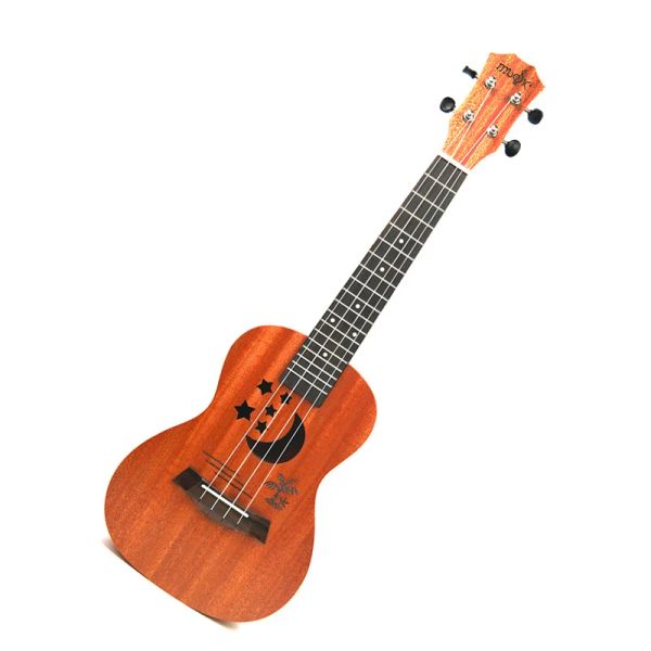 Câbles ukulélé 21 pouces Small Guitar 4 Strings Ukulele ACUSTIC ELECTRIC SOPRANO UKULELE SAPELE STAR LOON PARTERN GOFETS POUR LES ENFANT