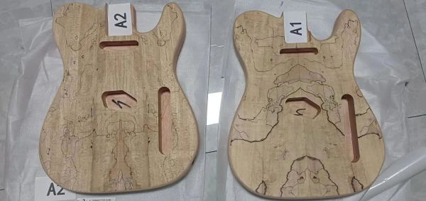 Câbles inachevés acajou en bois de guitare vierge de guitare partie de remplacement, motif de carte, corps de guitare électrique bricolage, une pièce, 1 pc