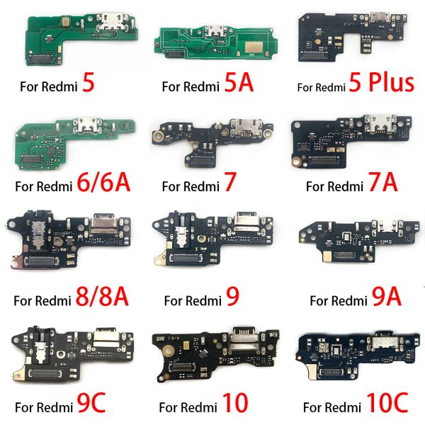 Câbles Port de charge USB Micro Dock Connector Board Cable Flex pour xiaomi redmi 4a 4x 4 5 5a 6 6a 7 7a 8 8a 9 9a 9t 9t10 10c Pro