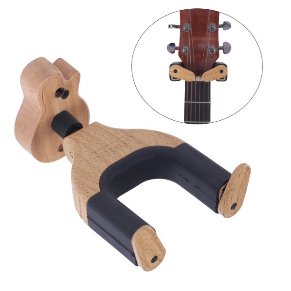 Câbles Murm Mount Hangage de guitare Crocheur Holder Keeper Auto Lock avec forme de guitare base en bois massif pour guitares électriques accessoires de guitare