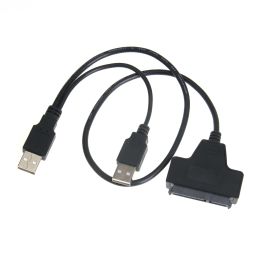 Kabels Groothandel USB naar SATA 7+15 PIN -adapterkabel 22 pin voor 2,5 "HDD harde schijfstation met USB -voedingskabel voor Raspberry Pi 3