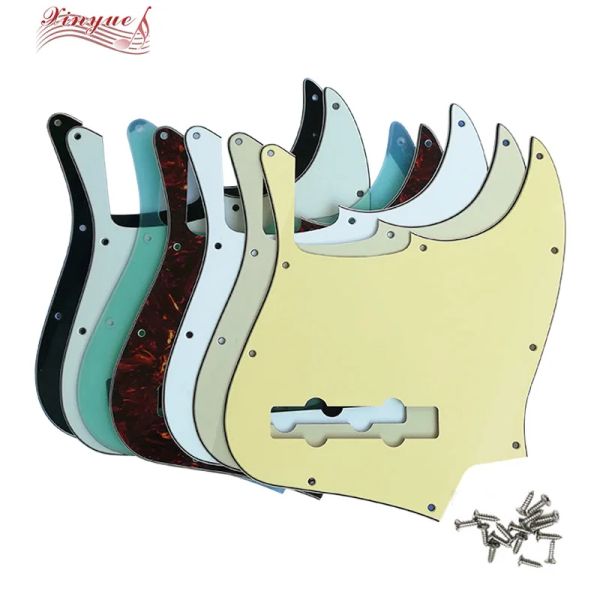 Câbles Xinyue Pickguard personnalisés pour 10 trous vis à 5 cordes Jazz Bass Guitar Pickguard Scratch Plate Multicolor Choix