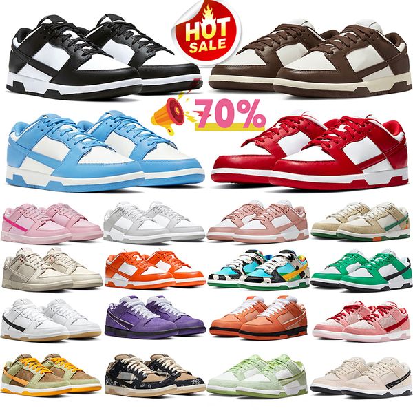 Cacao Wow designer Casual chaussures femmes hommes baskets panda gris brouillard triple rose Jarritos moyen olive hommes femmes un bloc à la fois chaussures de course