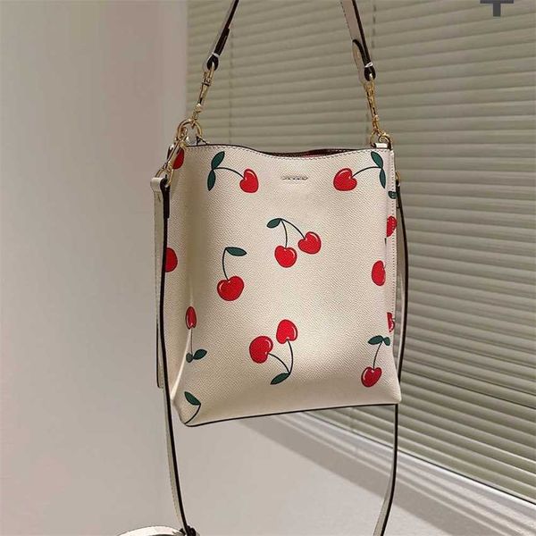 Cachés Diseñador Cereza Impresión Monedero Bolso Totes Bolso de mano para mujer Mujer Mano Charlie Hombro Bolsa de cubo Señoras de gran capacidad Bolsas de compras Cartera 230207