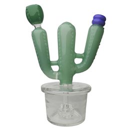 Cactus Waterpijpen Glazen Bong Recycler Roken Waterpijp Dab Rig 20cm Hoogte met 14mm Verbinding