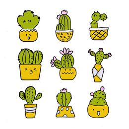 Plantes cactus broche mignons films anime jeux épingles en émail dur collectionne le métat de métro en métat de la badges de sac de sac de sac à dos de sac à dos
