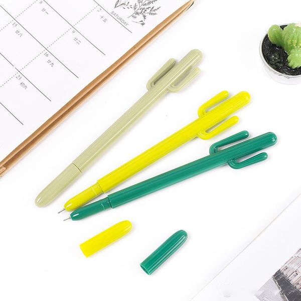 Cactus Styling Stylo Papeterie Mignon Dessin Animé Gel Stylos Étudiant Prix Cadeau De Noël