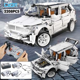 Cada 2208PCS Ciudad Control remoto SUV Off Road Vehículo Bloque de construcción Técnico RC / No RC Racing Car Ladrillos Juguetes para niños Regalos Q0624