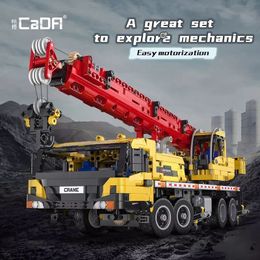 CaDA Bricks C61081 1831 Uds RC grúa móvil modelo ciudad ingeniería camión bloques de construcción juguetes para niños regalos X0503