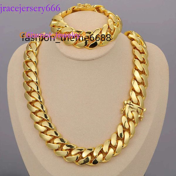 Cadena Cubana Wholesale Hip Hop Bijoux 14k Real Gold plaqué Heavy Solid Miami Cuban Link chaîne pour hommes