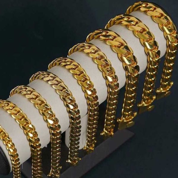 Cadenas Cubanas artisanat italien luxe personnalisé 10k 14k 18k solide véritable or jaune Miami Bracelet à maillons cubains pour hommes