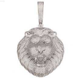 Cadermay mode Hiphop conception personnalisée S925 argent 10k 14k Moissanite pendentif rugissant tête de Lion pendentif collier