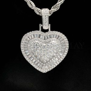 Cadermay fasie ketting stokbrood hartvorm d vvs moissaniet hanger 925 sterling zilveren sieraden hanger ketting voor vrouwen