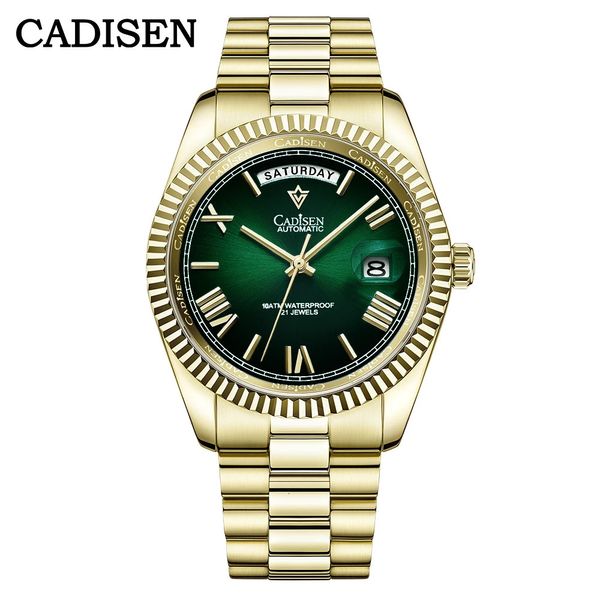 CADISEN C8185 montres en verre saphir hommes japon MIYOTA8285 Movt montre pour hommes mécanique automatique horloge de plongée 240327