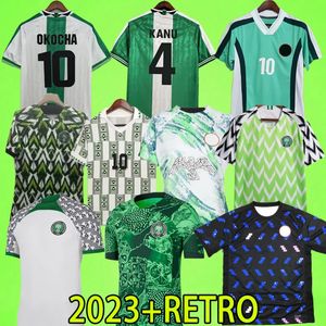 Nigeria 2023 Maillots de football rétro pour femmes 18 19 22 23 24 Chemises de football pour hommes nigérians OKOCHA KANU BABAYARO UCHE WEST 94 96 98 Chemises d'entraînement