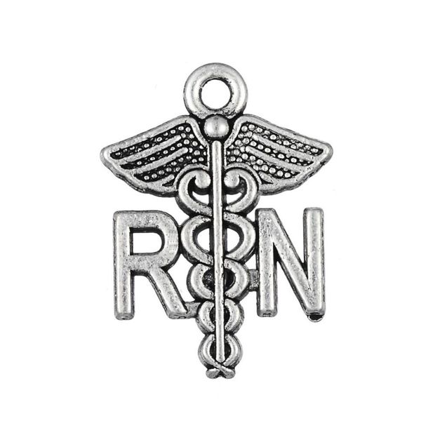 Caducée RN charme infirmière autorisée pendentif résultats de bracelet médical 20pcs278j